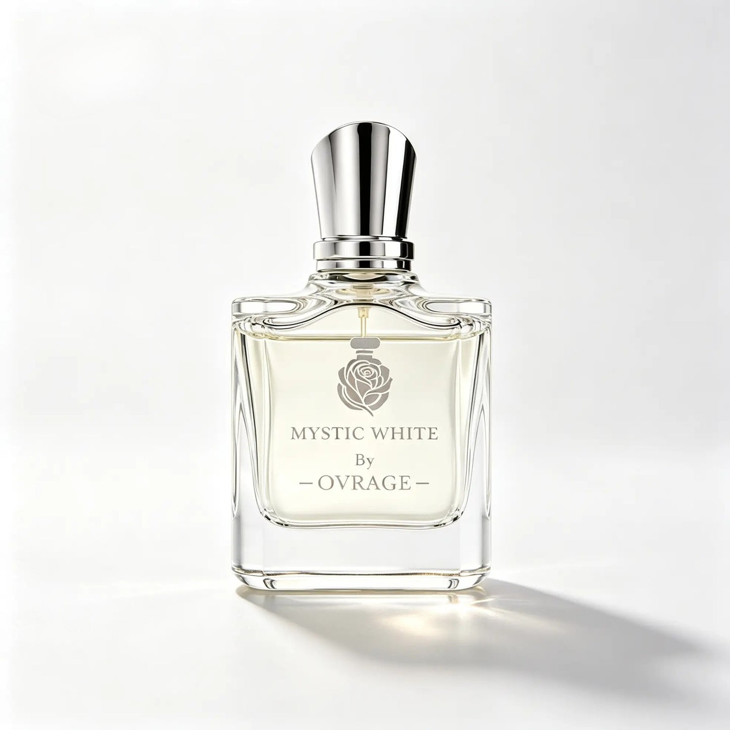OVRAGE Mystic White Eau De Parfum 50ml Luxury Oud Perfume Bottle White Background